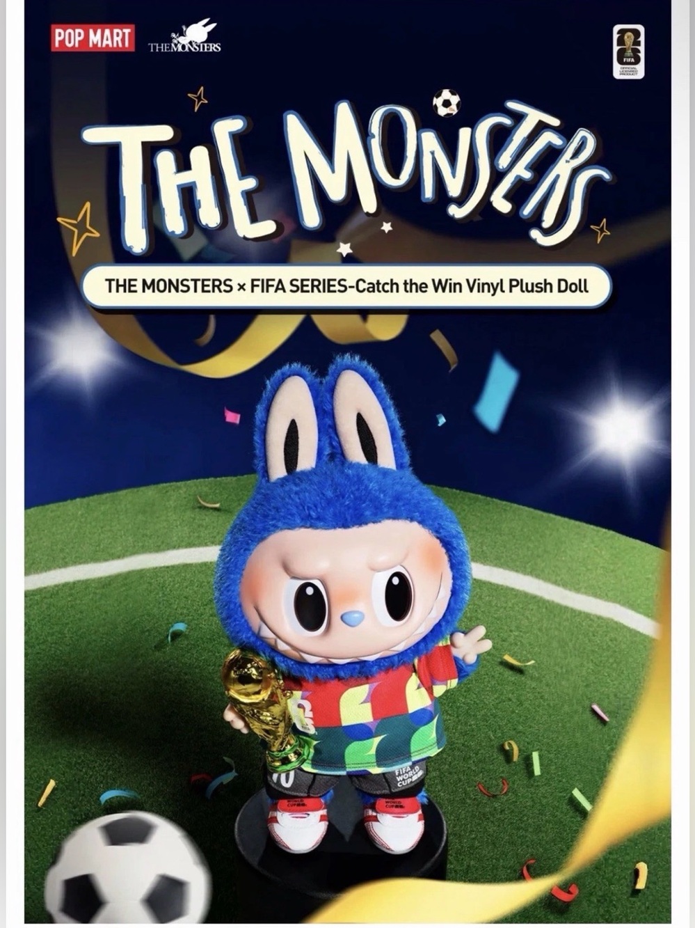 Authentic THE MONSTERS × FIFA SERIES-Catch the Win Vinyl Plush Doll